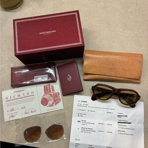 Jacques Marie Mage RICHARD Brown NIB Sunglasses with original receipt& xtra lens